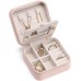 Vlando Small Faux Leather Travel Jewellery Box Organizer Display Storage Case for Rings Earrings Necklace With Mirror for Bracelets, Earrings, Rings Gift for Girls, Women, Mother, Daughter(Pink)
