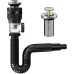 Upgraded 2 in 1 Bathroom Sink Drain Kit with Flexible P-Trap, Suitable for 1-1/4'' or 1-1/2'' PVC Drain Pipe, Pop Up Drain with Anti-clogging Sink Stopper, Ten Minutes Easily Installation
